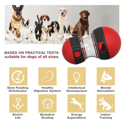 Jouet interactif pour chien avec balle roulante - Distributeur de friandises et booster d'intelligence, conception de piste elliptique durable