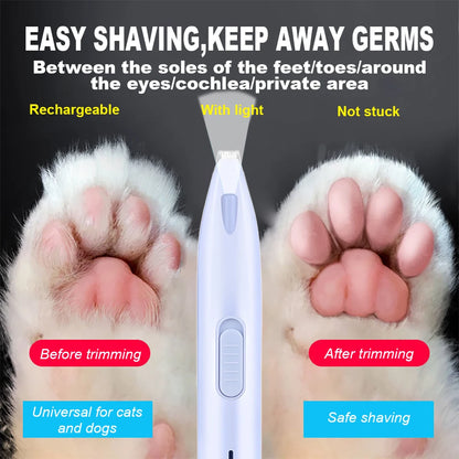 Tondeuse à poils de chien Tondeuse électrique pour chien Tondeuse professionnelle pour poils de pieds d'animaux Toilettage pour chats Ciseaux de coiffeur Pédicure pour les fesses et les oreilles