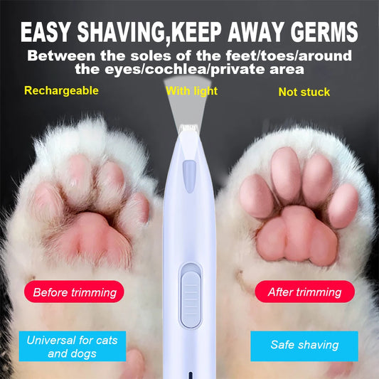 Tondeuse à poils de chien Tondeuse électrique pour chien Tondeuse professionnelle pour poils de pieds d'animaux Toilettage pour chats Ciseaux de coiffeur Pédicure pour les fesses et les oreilles