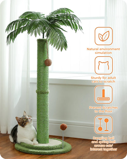 Arbre à chat haut avec balles interactives – Arbre à chat en sisal pour grands chats et chatons