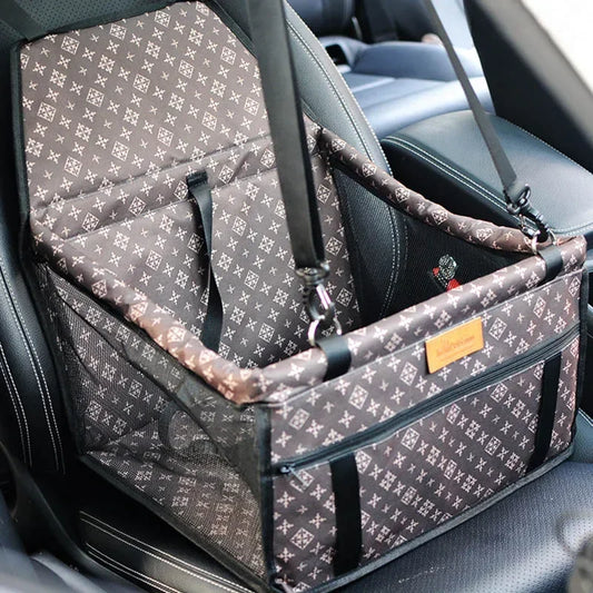 Sac de siège de voiture pour animaux de compagnie imperméable à double épaisseur - Tapis de voyage suspendu en maille pour petits chiens, pliable et respirant 
