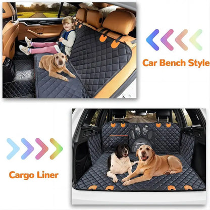 Housse de siège de voiture pour chien pour siège arrière, hamac de voiture pour chien 100 % étanche avec fenêtre en maille visuelle et fermeture éclair latérale pour siège de voiture et protection de porte