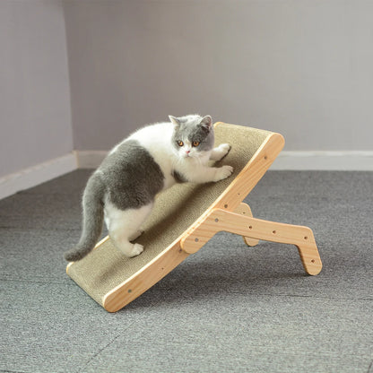 Grattoir à chat en bois, lit de salon amovible, poteau à gratter 3 en 1 pour chats, jouets pour griffes de meulage, planche à gratter pour chat