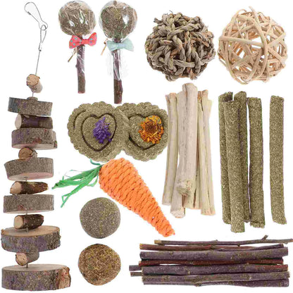 Kit de dentition pour lapin, jouets molaires, bâton à mâcher pour hamster, cochon d'Inde, petits animaux, soins pour animaux de compagnie, anneau de dentition