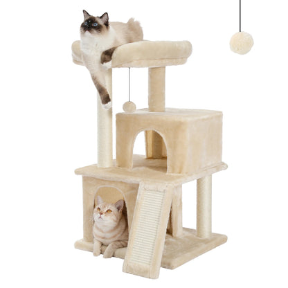 Arbre à chat de luxe – Condos doubles, hamac, perchoir spacieux, griffoirs en sisal