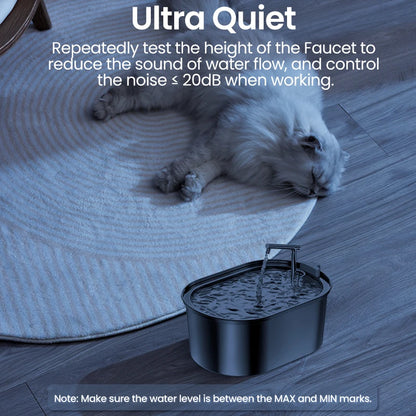 ROJECO Fontaine à eau pour chat en acier inoxydable Abreuvoir automatique pour chat Fontaine à boire pour chats Chiens Distributeur d'eau pour animaux de compagnie Accessoires