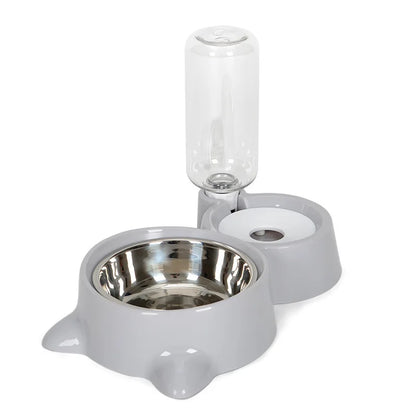 Gamelle pour chat 2 en 1 avec distributeur d'eau automatique
