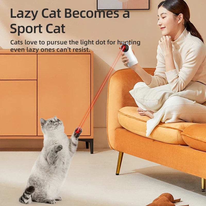ROJECO Jouets automatiques pour chat Griffes de chat interactives intelligentes Laser Teasing Pet LED Laser Jouet d'intérieur USB Rechargeable pour chien