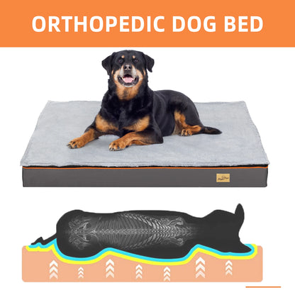 Lit orthopédique imperméable pour chien – Coussin lavable pour cages et chenils, tailles M à 3XL