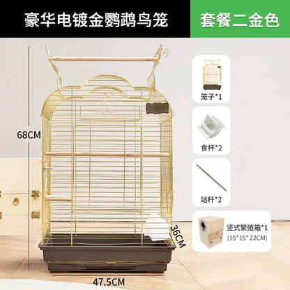 Cage spéciale pour perroquets Xuanfeng Reproduction Nest Grand tiroir pour un nettoyage facile Poignée pratique Cage à oiseaux durable