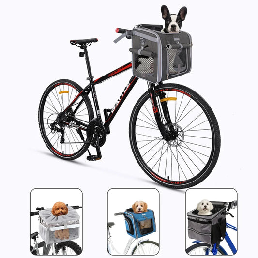 Panier de vélo pour chien – Porte-vélo amovible, respirant et confortable pour animaux de petite et moyenne taille 