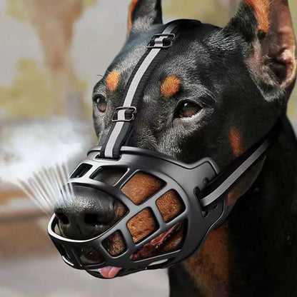 Muselière réglable pour chien avec bande réfléchissante – Design anti-morsure, respirant, permet de boire de l'eau
