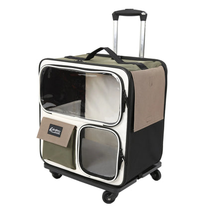 Chariot pour chien et chat, poussette pliable pour animaux de compagnie, 4 roues universelles, valise de voyage pour animaux de compagnie