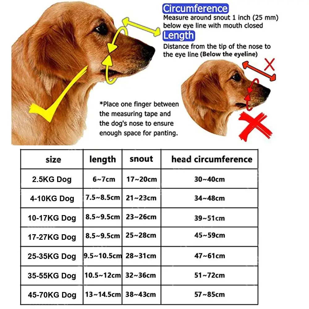 Muselière réglable pour chien avec bande réfléchissante – Design anti-morsure, respirant, permet de boire de l'eau