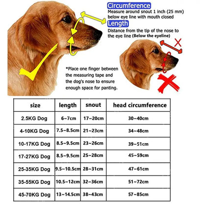 Muselière réglable pour chien avec bande réfléchissante – Design anti-morsure, respirant, permet de boire de l'eau