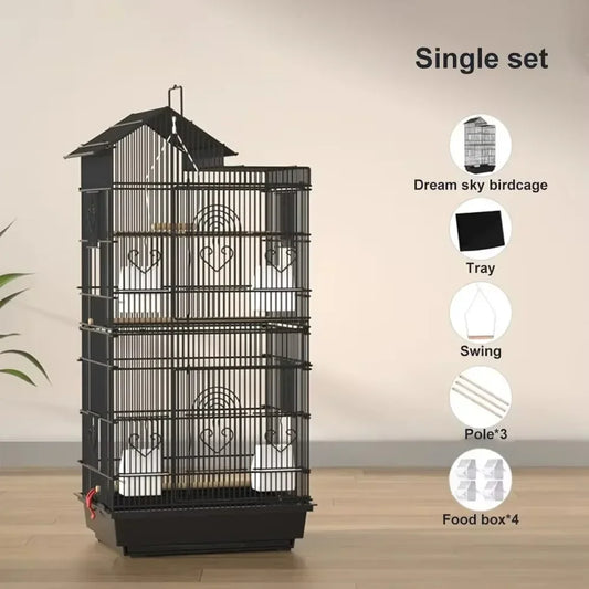 Cage à oiseaux multifonctionnelle de 100 cm – Légère, durable et idéale pour les pinsons, les canaris et les calopsittes 