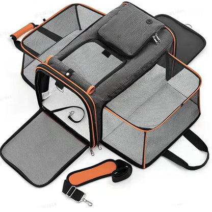 Sac de voyage pour chat approuvé par les compagnies aériennes - Extensible et pliable 