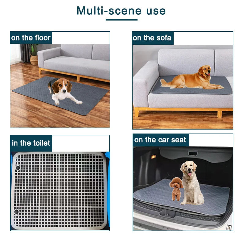 Tapis de pipi réutilisable pour chien, couche absorbante, lavable, tapis d'entraînement pour chiot, tapis d'urine pour animal de compagnie, housse de siège de voiture, fournitures pour animaux de compagnie