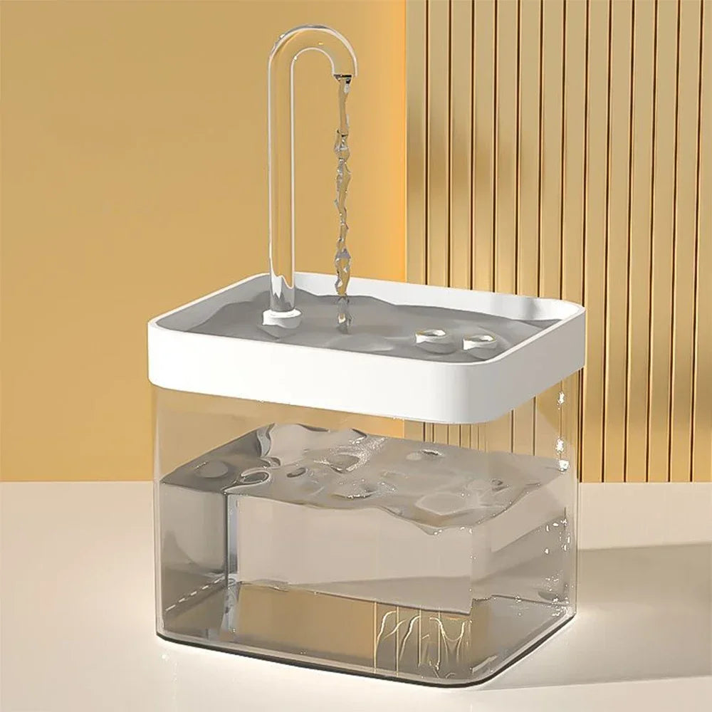 Fontaine à eau automatique pour chat – Distributeur d’eau pour animaux de compagnie de 1,5 L avec modes de débit réglables 
