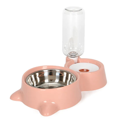 Gamelle pour chat 2 en 1 avec distributeur d'eau automatique