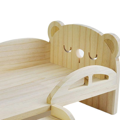 Lit de poupée miniature en bois avec escalier – Meubles de maison de jeu à l'échelle 1:6 pour poupées et hamsters