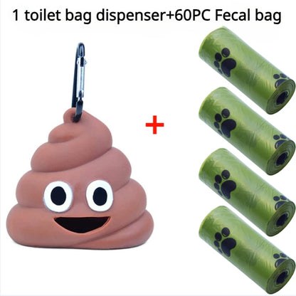 Distributeur de sacs fécaux pour animaux de compagnie, poche à ordures d'extérieur pour chat et chien, boucle suspendue, sacs à excréments portables, boîte de rangement, produits de nettoyage pour animaux de compagnie