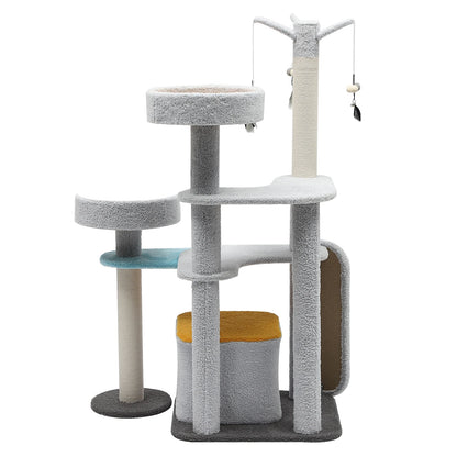 Arbre à chat en bois – Station de jeu et de repos tout-en-un