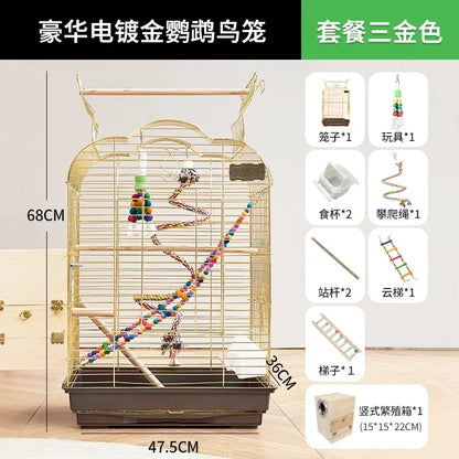 Cage spéciale pour perroquets Xuanfeng Reproduction Nest Grand tiroir pour un nettoyage facile Poignée pratique Cage à oiseaux durable
