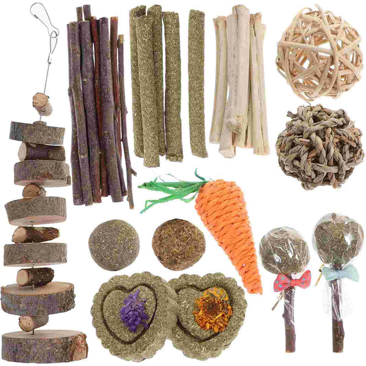 Kit de dentition pour lapin, jouets molaires, bâton à mâcher pour hamster, cochon d'Inde, petits animaux, soins pour animaux de compagnie, anneau de dentition