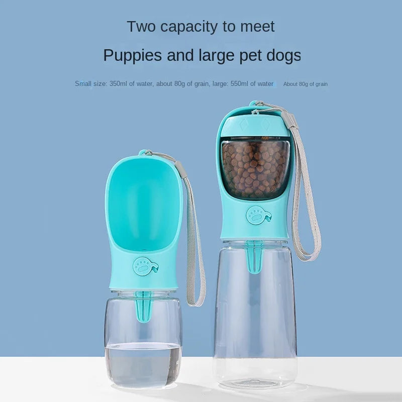 Bouteille d'eau pour animaux de compagnie, matériau portable de qualité alimentaire, bouteille d'eau pour chien et chat, bouteille de voyage avec distributeur de nourriture, bouteille d'eau pour chiot