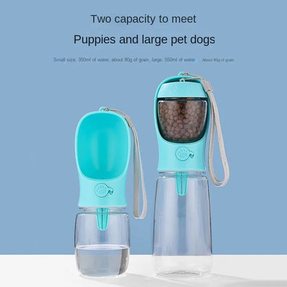 Bouteille d'eau pour animaux de compagnie, matériau portable de qualité alimentaire, bouteille d'eau pour chien et chat, bouteille de voyage avec distributeur de nourriture, bouteille d'eau pour chiot