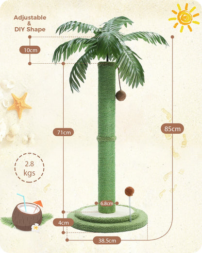 Arbre à chat haut avec balles interactives – Arbre à chat en sisal pour grands chats et chatons