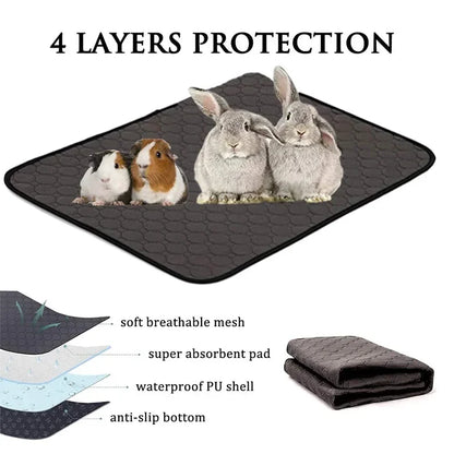 Tapis de cage pour lapin, cochon d'Inde, petits articles pour animaux de compagnie, tapis de lit antidérapant imperméable, tapis absorbant pour pipi pour hamsters, accessoires