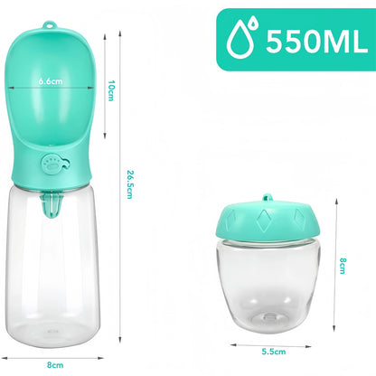 Bouteille d'eau pour animaux de compagnie, matériau portable de qualité alimentaire, bouteille d'eau pour chien et chat, bouteille de voyage avec distributeur de nourriture, bouteille d'eau pour chiot