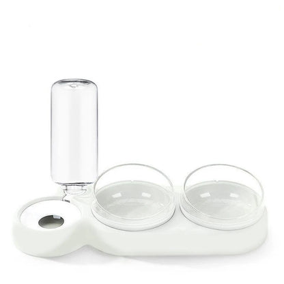 Gamelle pour chat avec fontaine à eau – Conception à double bol anti-basculement, mangeoire inclinée pour chats 