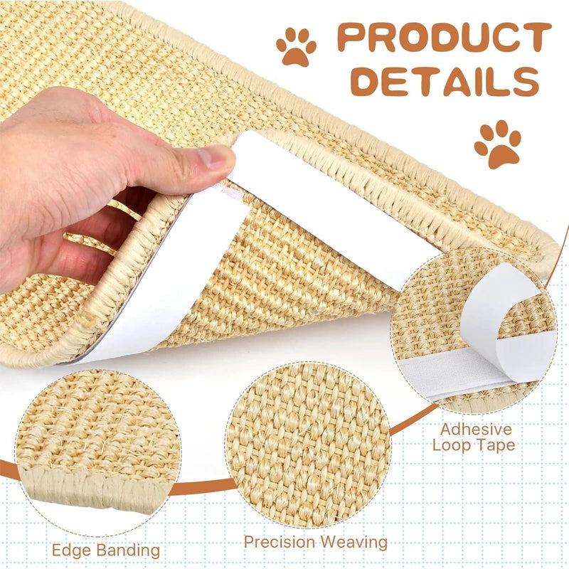Tapis griffoir en sisal naturel pour chat - Protégez vos meubles et tapis