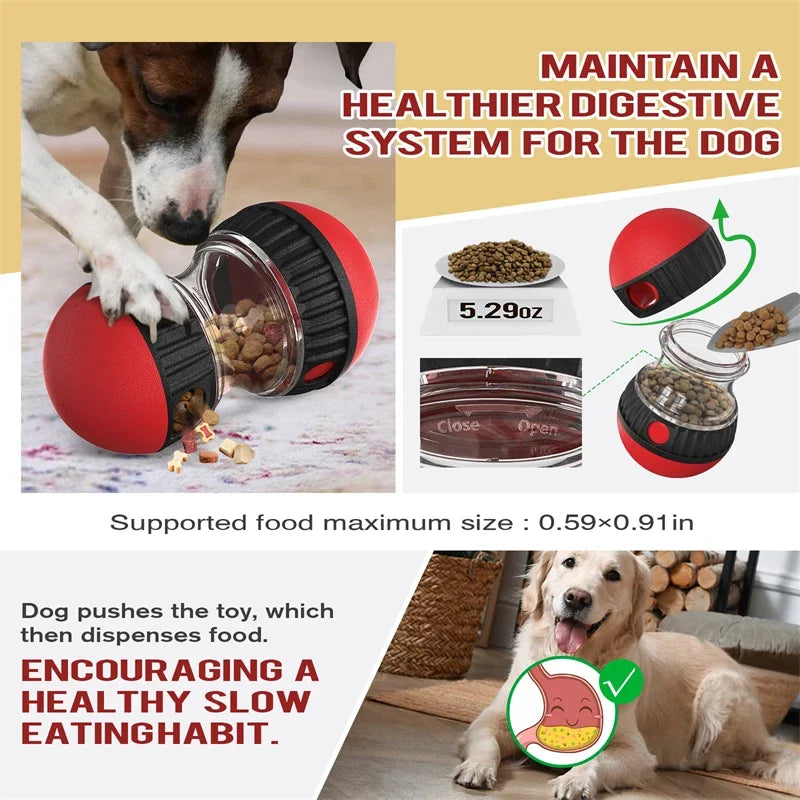 Jouet interactif pour chien avec balle roulante - Distributeur de friandises et booster d'intelligence, conception de piste elliptique durable