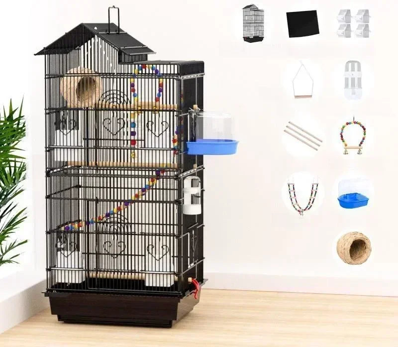 Cage à oiseaux multifonctionnelle de 100 cm – Légère, durable et idéale pour les pinsons, les canaris et les calopsittes 