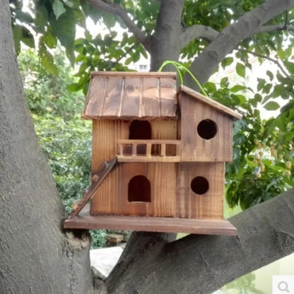 Nid d'oiseau en bois de préservation, maison d'extérieur imperméable et chaude pour oiseaux, pivoine, perroquet, boîte d'élevage, cage à oiseaux, jouet ZP6261038