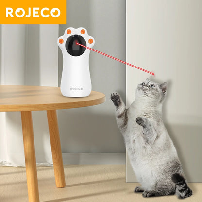 ROJECO Jouets automatiques pour chat Griffes de chat interactives intelligentes Laser Teasing Pet LED Laser Jouet d'intérieur USB Rechargeable pour chien