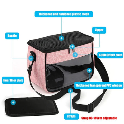 Sac à bandoulière incliné pour lapin, hamster, hérisson, furet, sac de voyage portable pour petit animal de compagnie, sac de transport respirant pour animaux