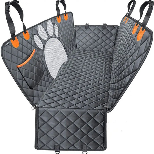 Housse de siège auto imperméable pour chien avec hamac et fenêtre en maille visuelle – Protection de siège arrière pour races moyennes