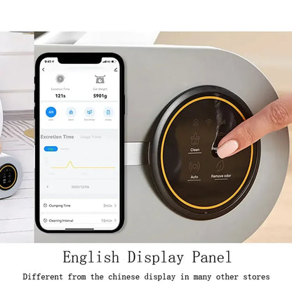 Bac à litière automatique intelligent pour chat Tonepie 65L Versions anglaises