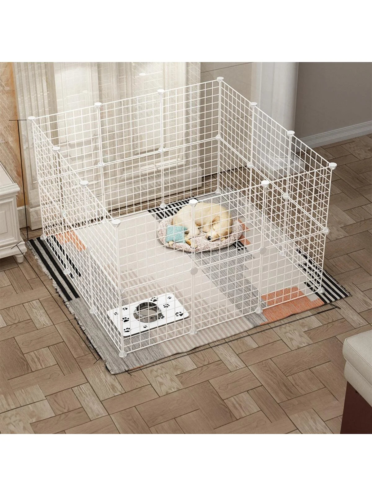 Clôture blanche pour animaux de compagnie, maille en fer à faire soi-même, peut être librement combinée, cage pour chat, cage pour chien, cage pour hamster, cage pour lapin
