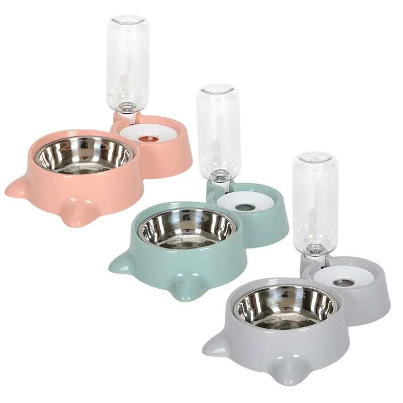 Gamelle pour chat 2 en 1 avec distributeur d'eau automatique