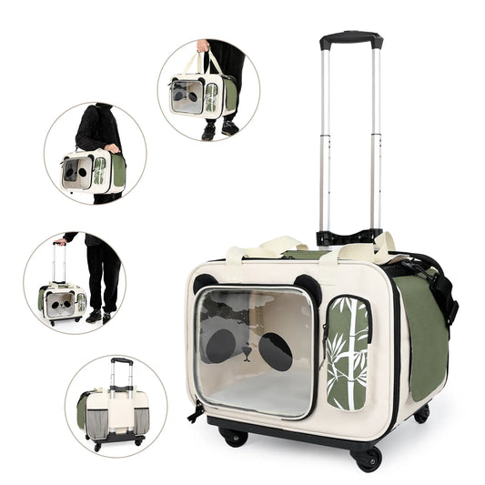 Poussette pliable pour animaux de compagnie avec conception à 4 roues