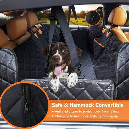 Housse de siège de voiture pour chien pour siège arrière, hamac de voiture pour chien 100 % étanche avec fenêtre en maille visuelle et fermeture éclair latérale pour siège de voiture et protection de porte