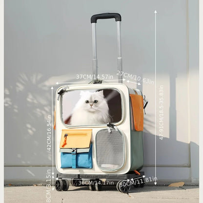 Chariot de transport pour animaux de compagnie avec roues silencieuses - Confortable et respirant 