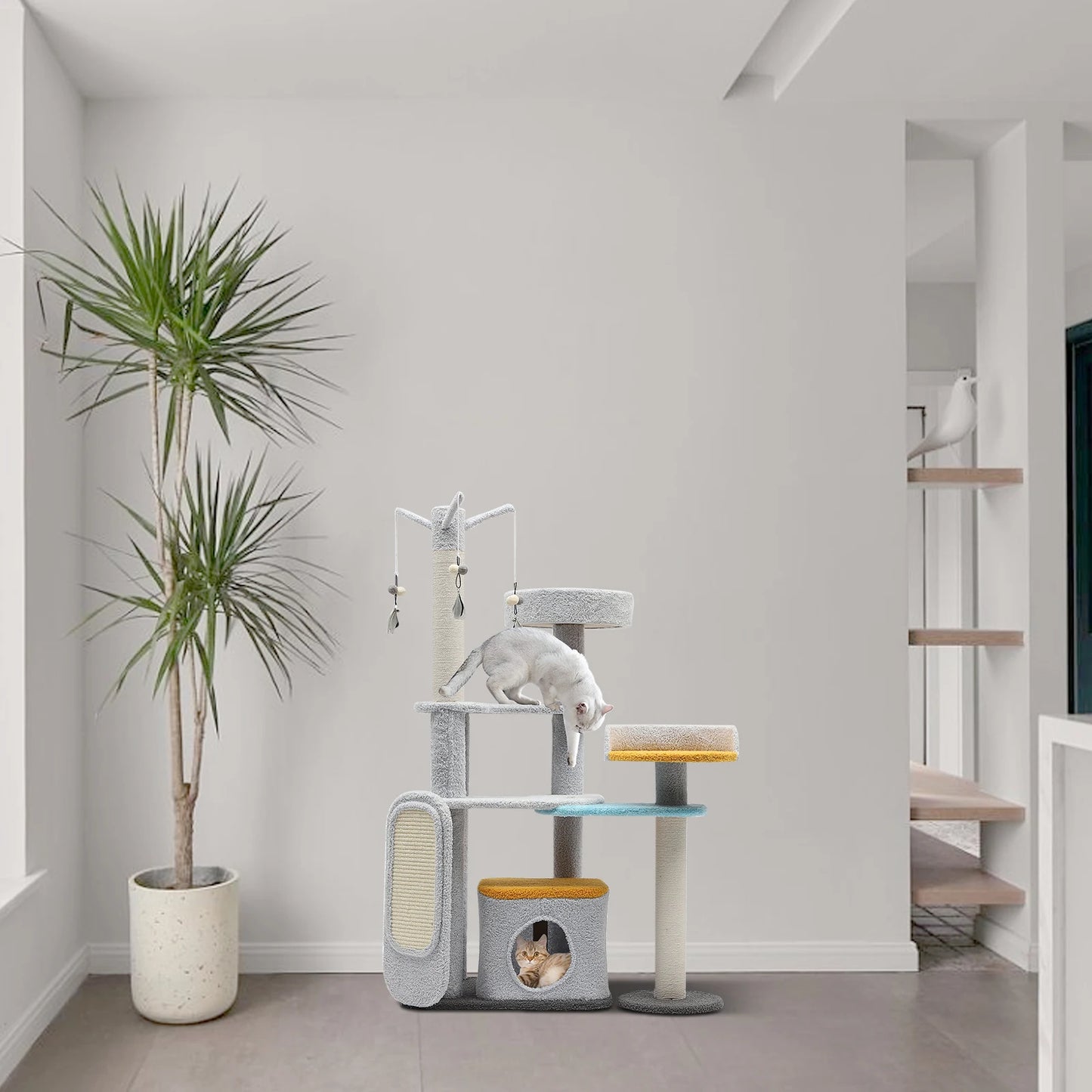 Arbre à chat en bois – Station de jeu et de repos tout-en-un
