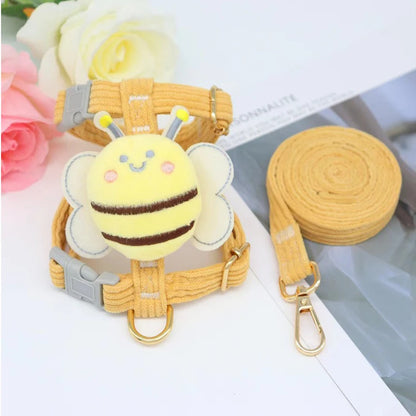 Harnais pour chien de style abeille avec laisse - Portable et confortable